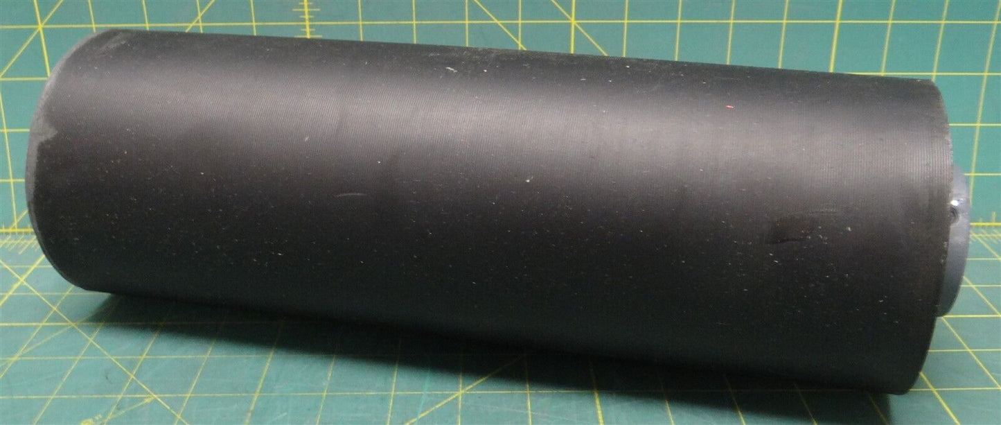 Conveyor Belt Pulley Keyhole Bore Rubber Coated Steel 14in L 4.5in OD 1in ID 