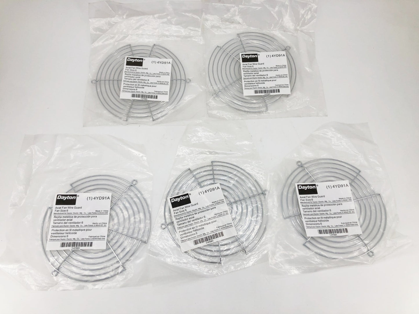 Lot of 5 New Dayton 4YD91A Axial Fan Cover Accessories