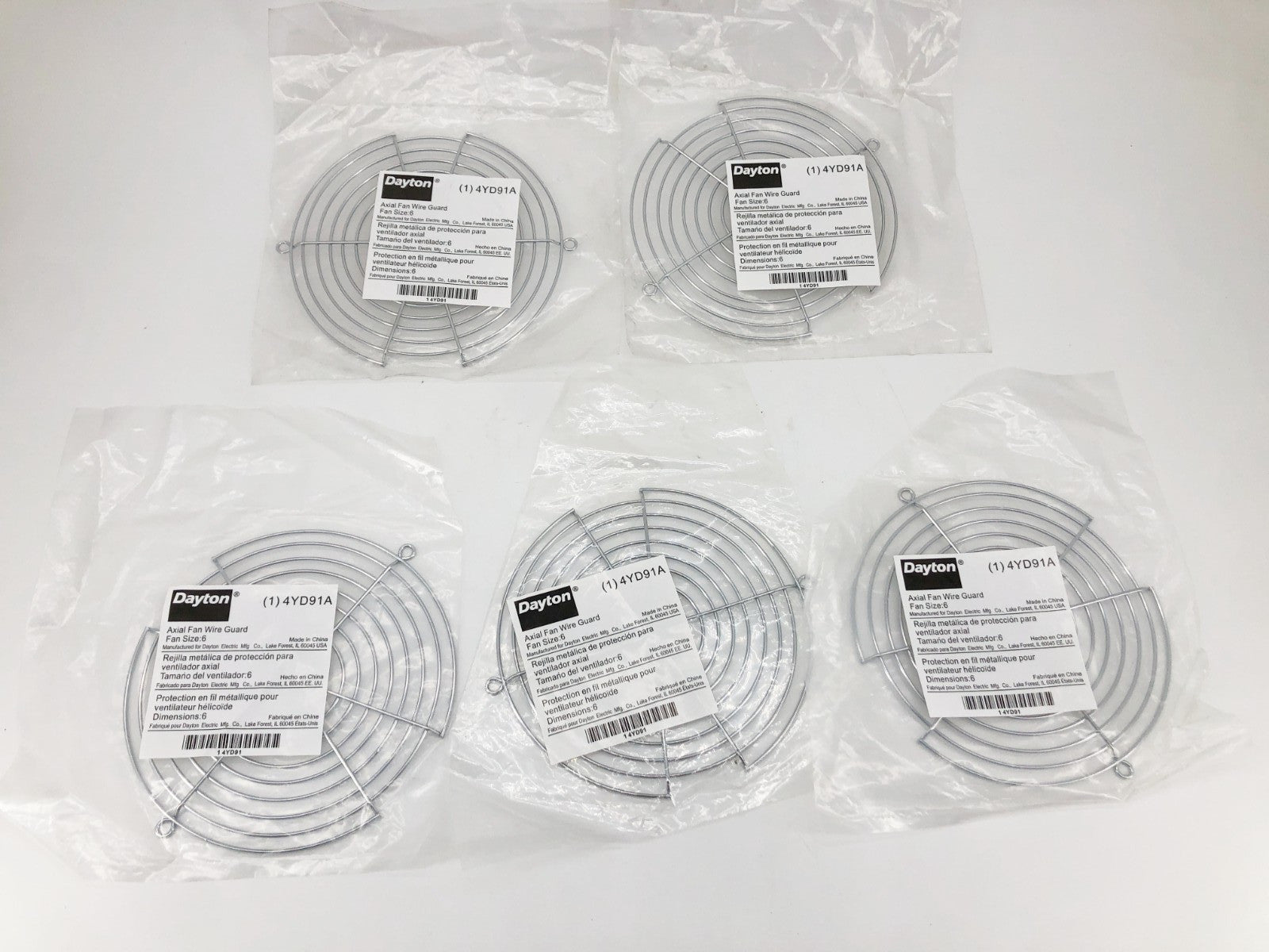 Lot of 5 New Dayton 4YD91A Axial Fan Cover Accessories