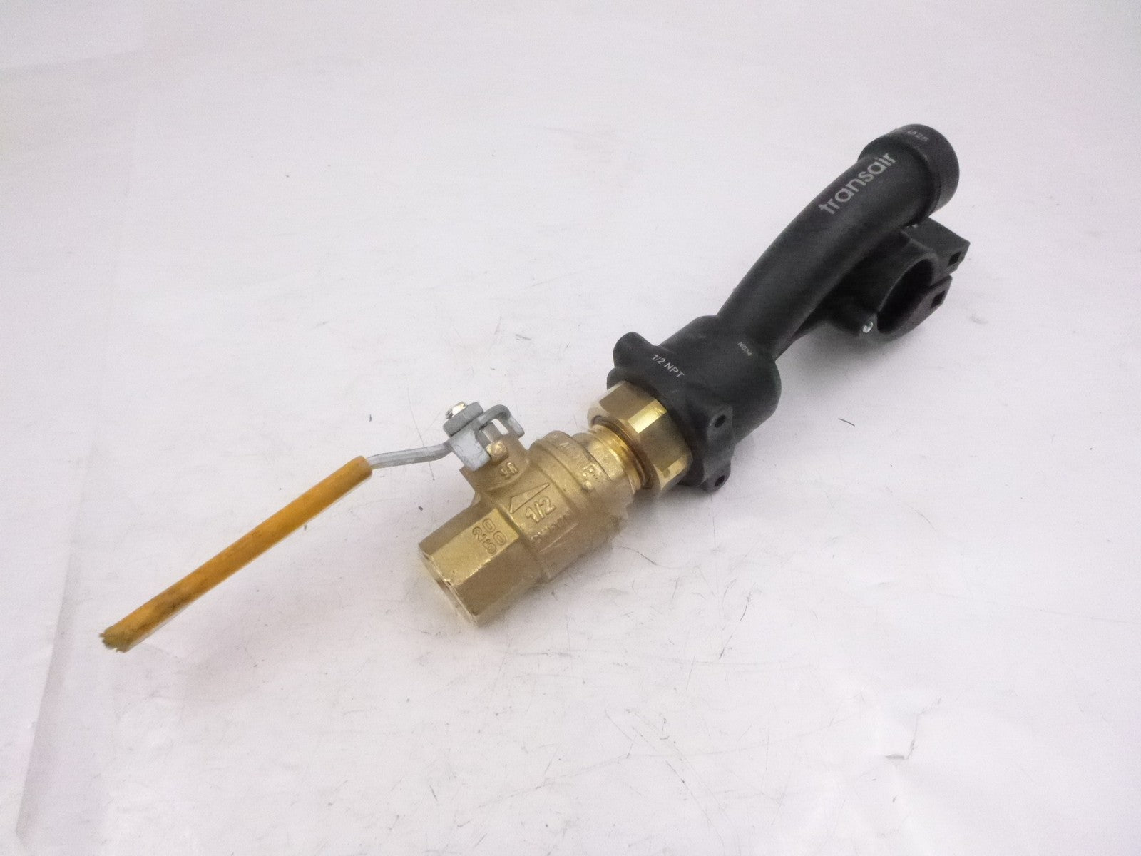 Transair 49K682 Push-to-Connect Ball Valve Fitting 1/2" NPT Brass SEE DESC