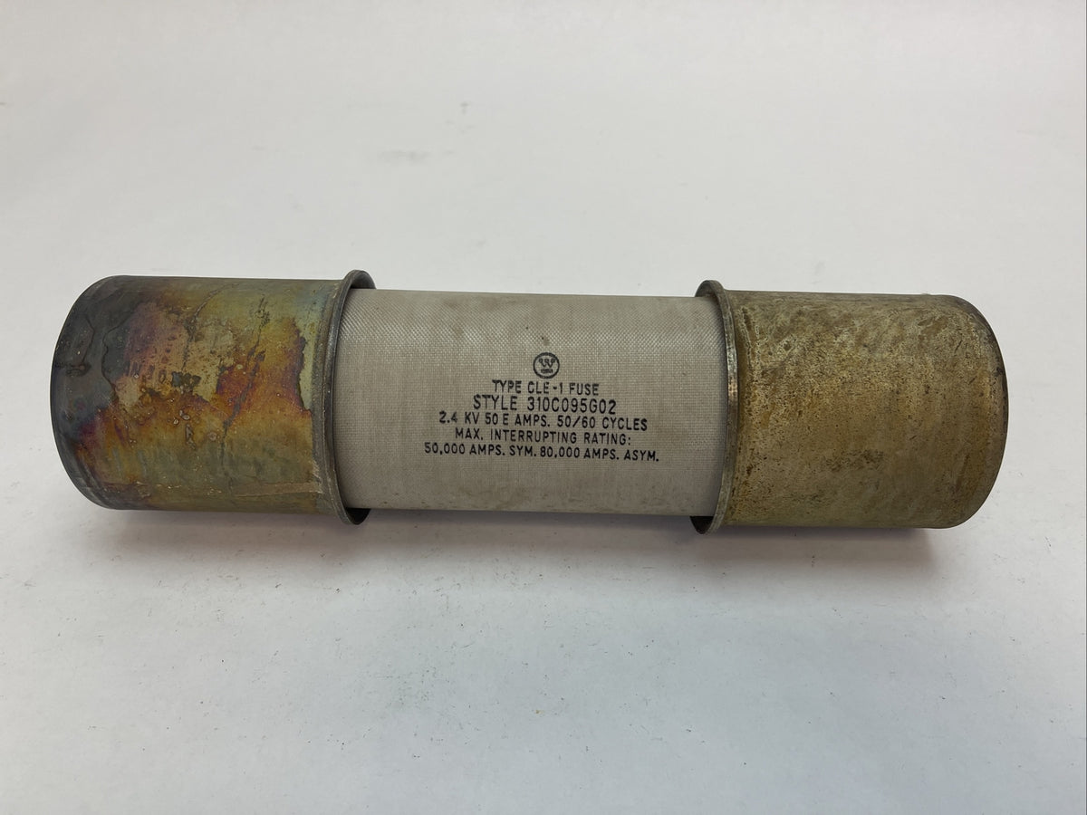 WESTINGHOUSE 310C095G02 TYPE CLE-1 FUSE 2.4KV 50E AMP 50/60CYCLES ...