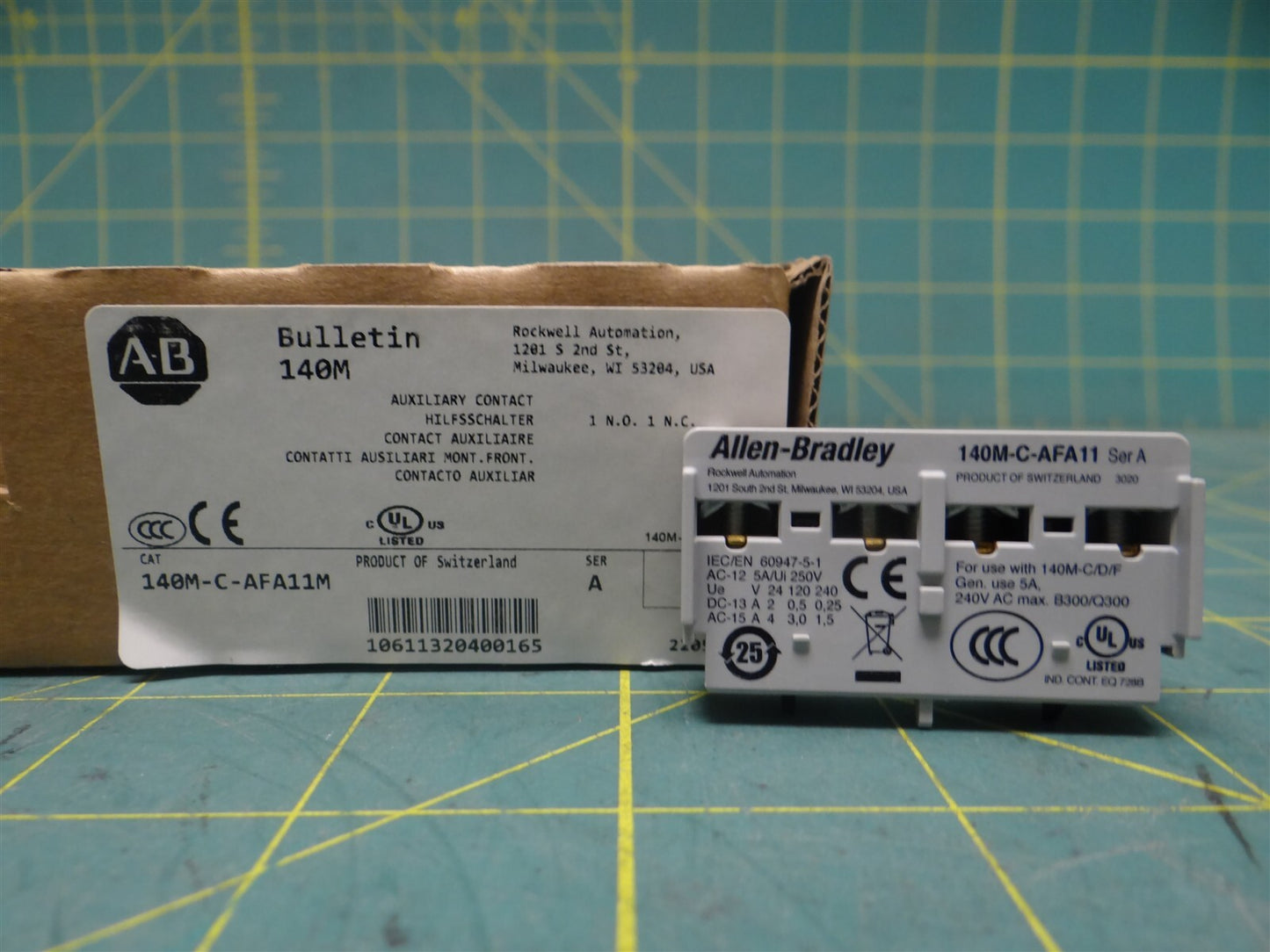 Allen-Bradley Bulletin 140M-C-AFA11M Motor Protector Auxiliary Contact 1NO, 1 NC