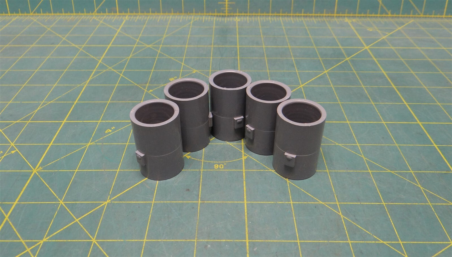 (5) 1/2" Gray PVC Conduit Couplings CertainTeed Brand