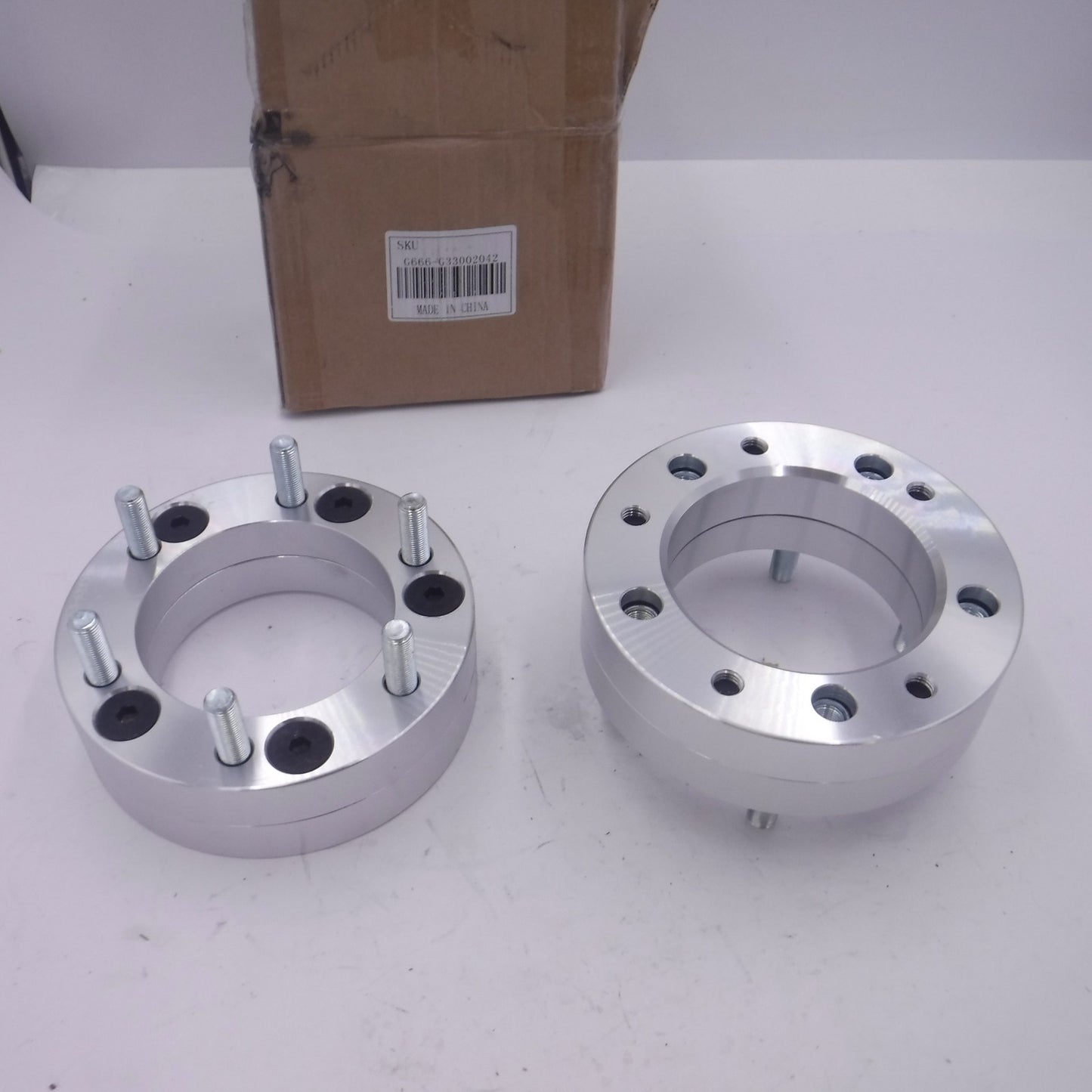 2 Pack EZAccessory Chrome Wheel Adapters 6x5.5-5x5.5