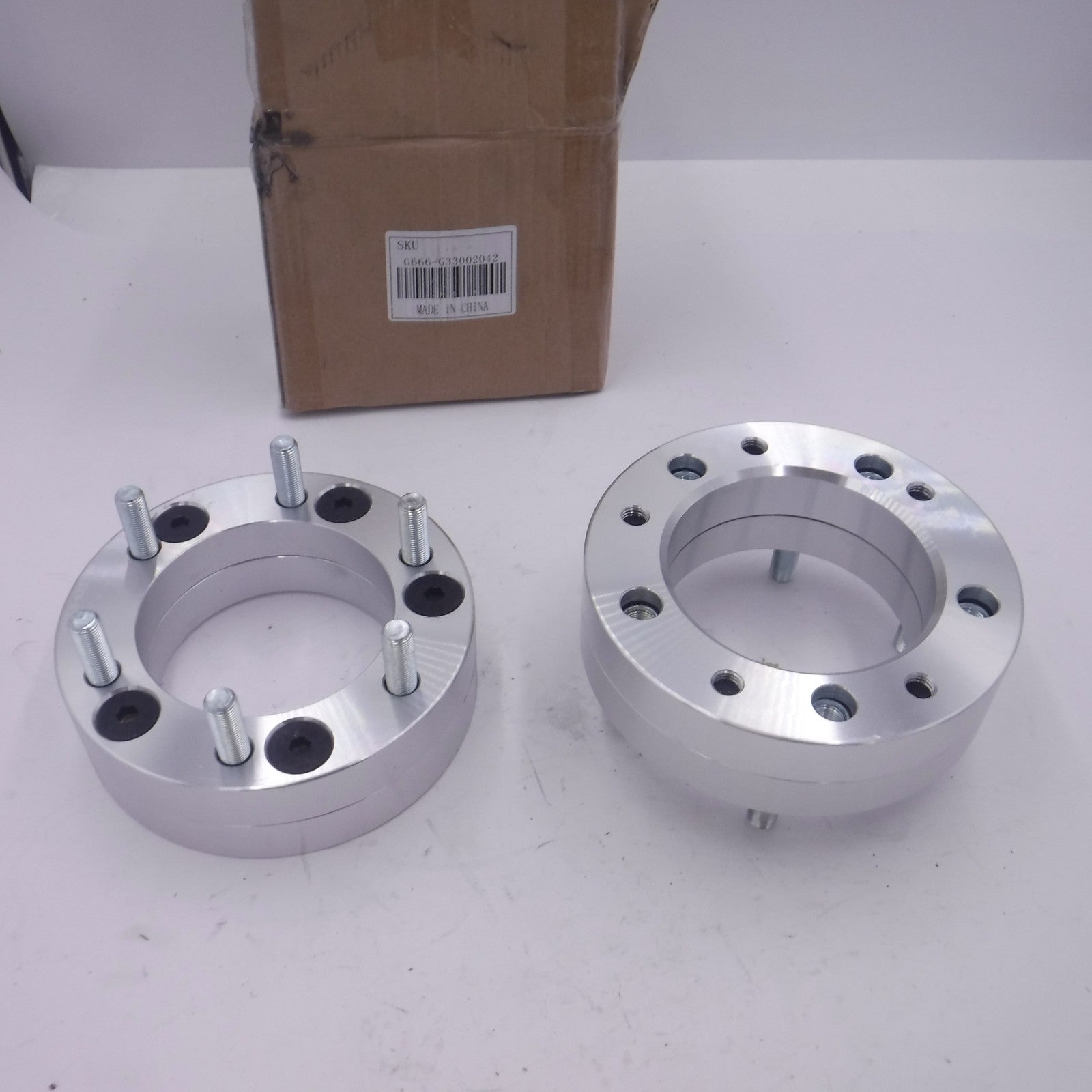 2 Pack EZAccessory Chrome Wheel Adapters 6x5.5-5x5.5