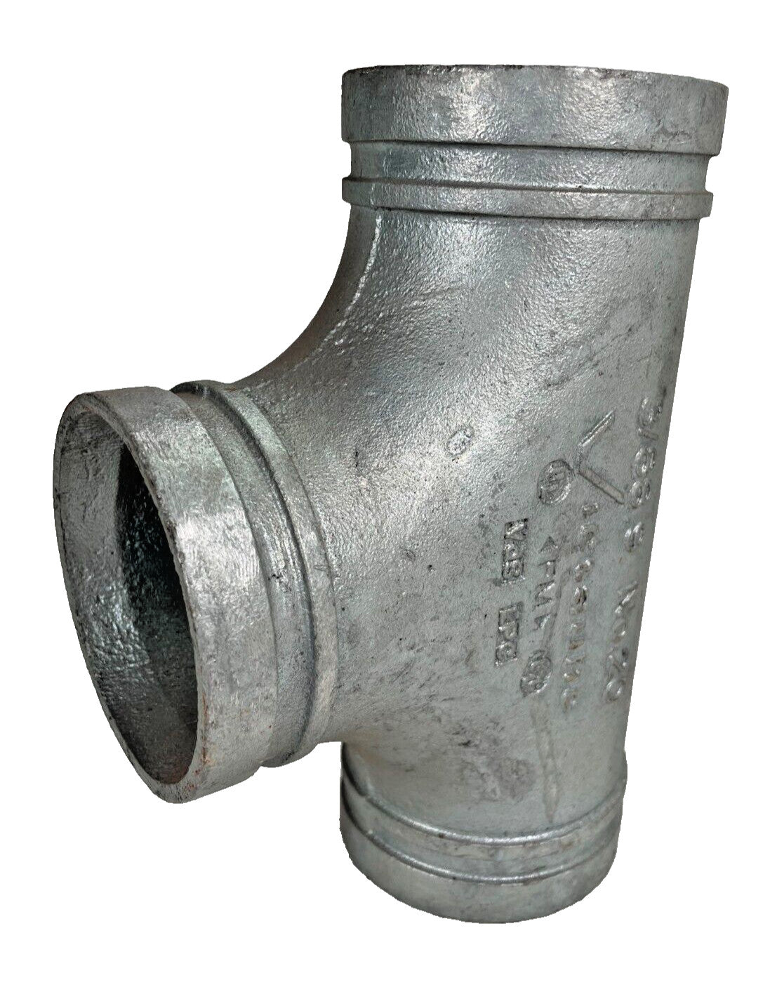 Victaulic Style 20 Straight Tee 3" Galvanized Grooved End IPS Pipe Size Fitting