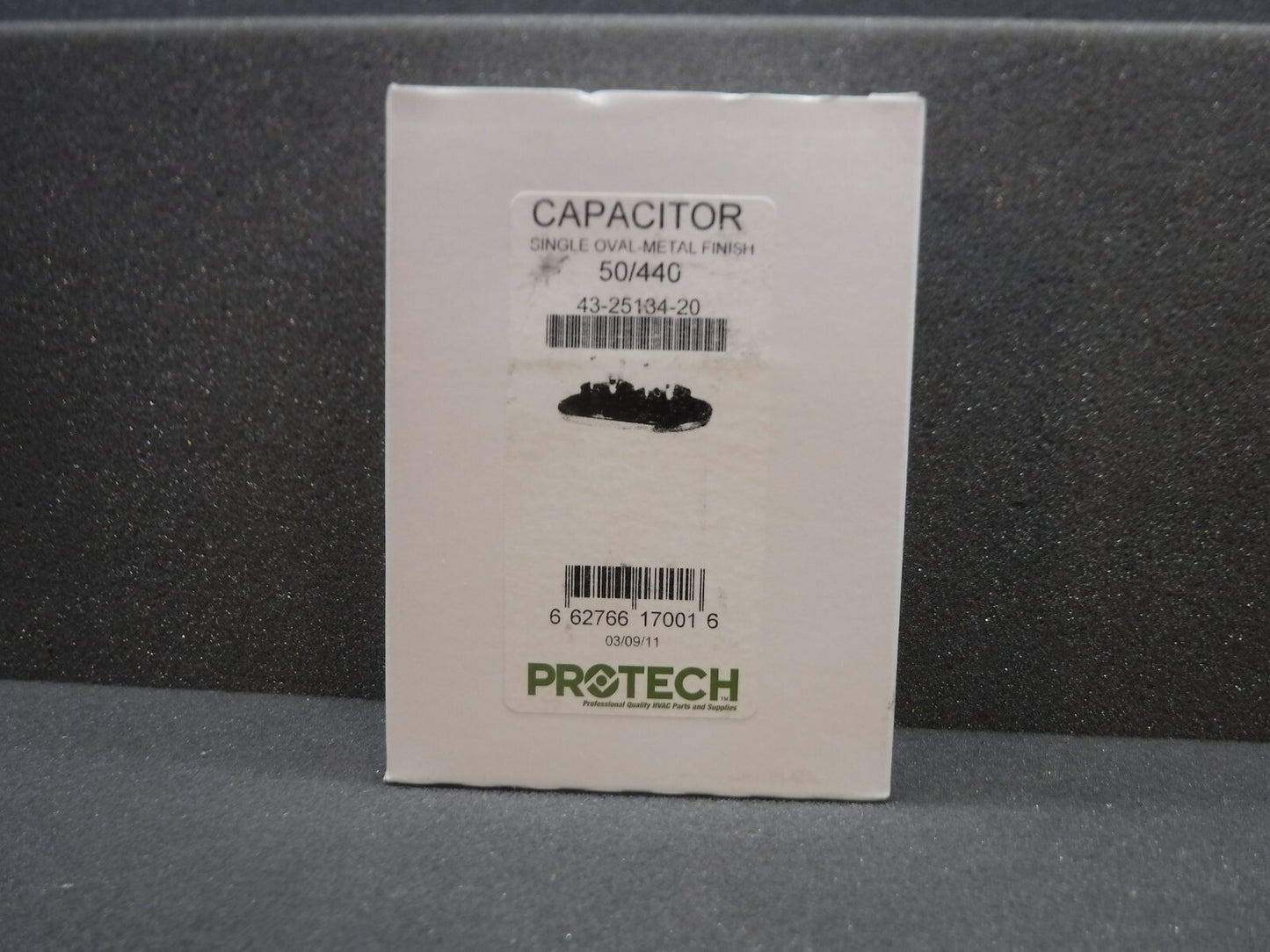 Protech, Capacitor, 43-25134-20, 50.0, 440 Vac, Single Oval-Metal Finish (New)
