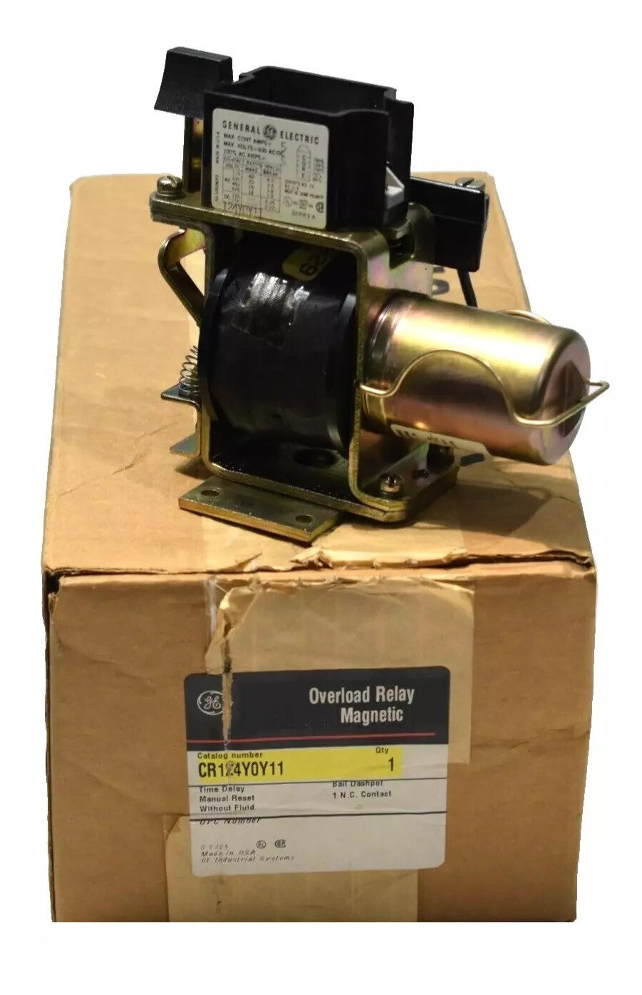 GE General Electric CR124Y0Y11 Magnetic Overload Relay NOS