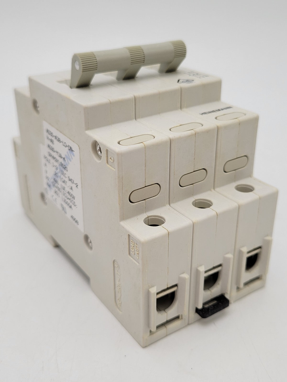 Heinemann SPHM3YL0020 DIN Rail Circuit Breaker 20A 480V 3P 3PH Type AD3S 20 Amp