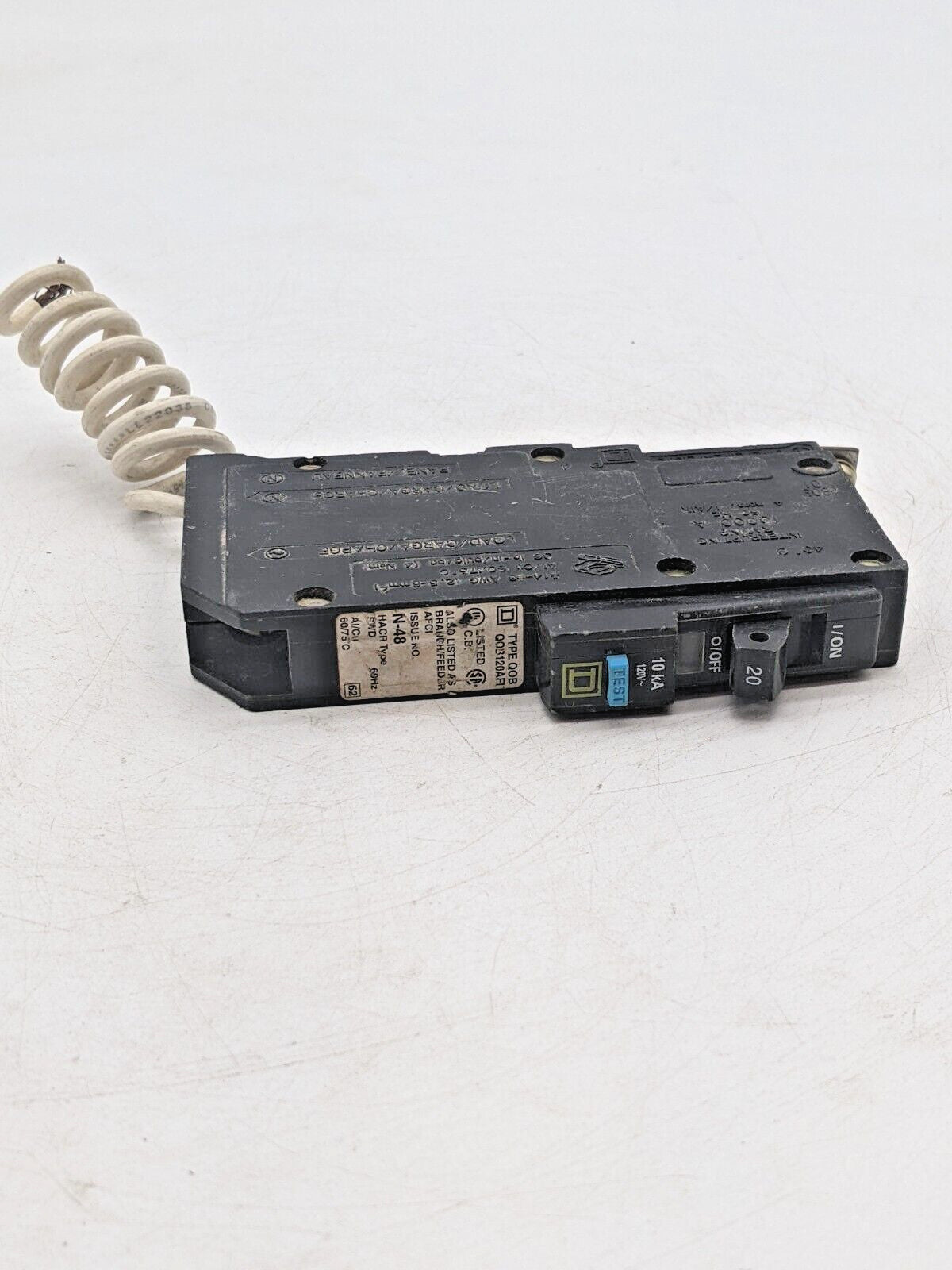 Square D QOB120AFI Bolt-On Circuit Breaker 20A 120V 1P 1PH QOB 20 AMP 120 Volt