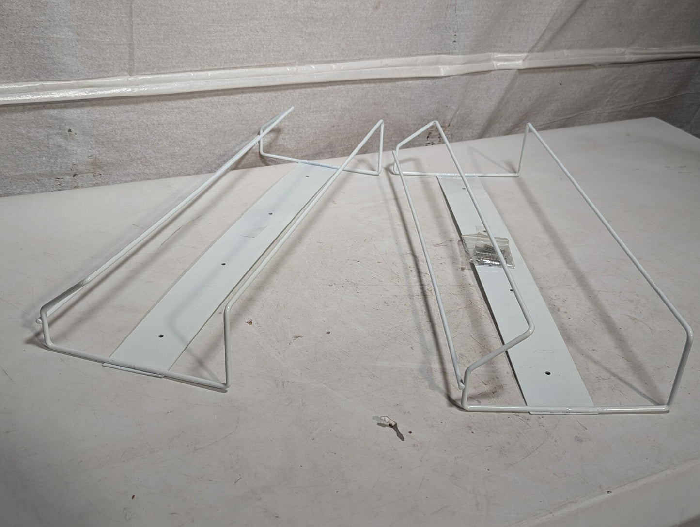 Lot of 2 Wire Frame Wall Mount Medical Racks, Coated Metal, Glove Dispenser