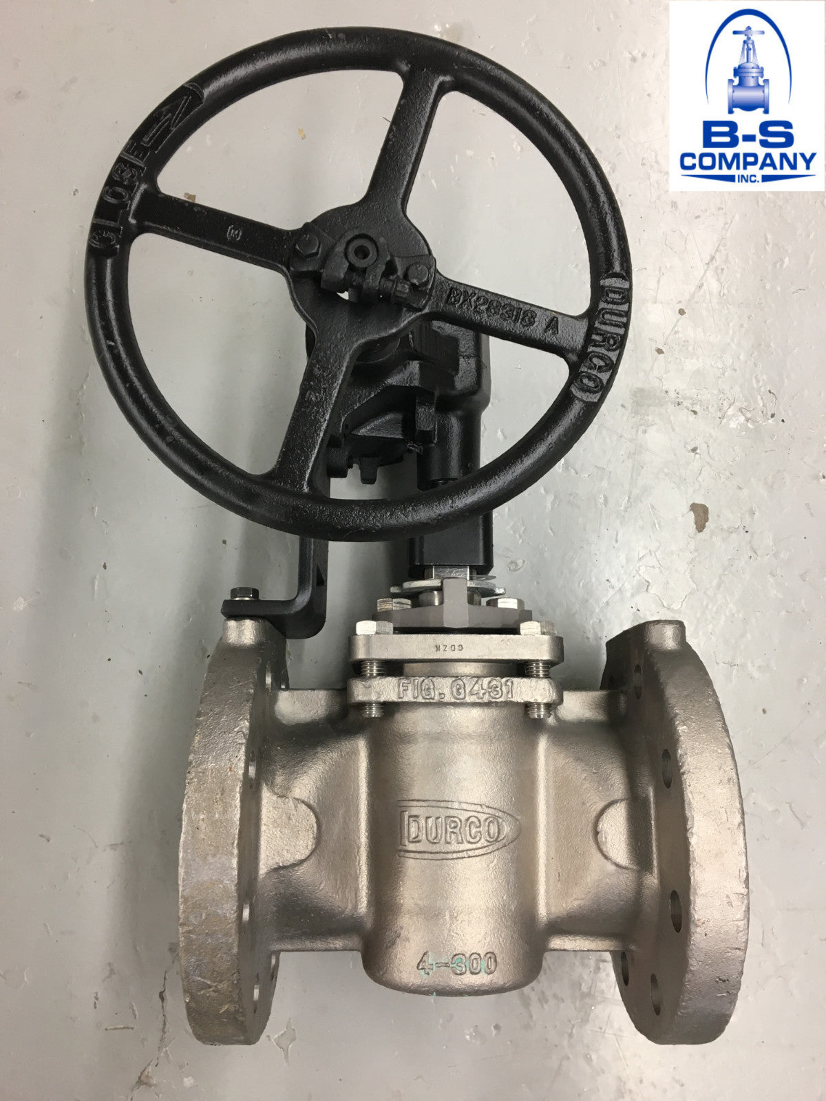 Plug Valve DURCO G431 4" 300 RF Flanged CN7M Alloy 20 Stainless Gear Op