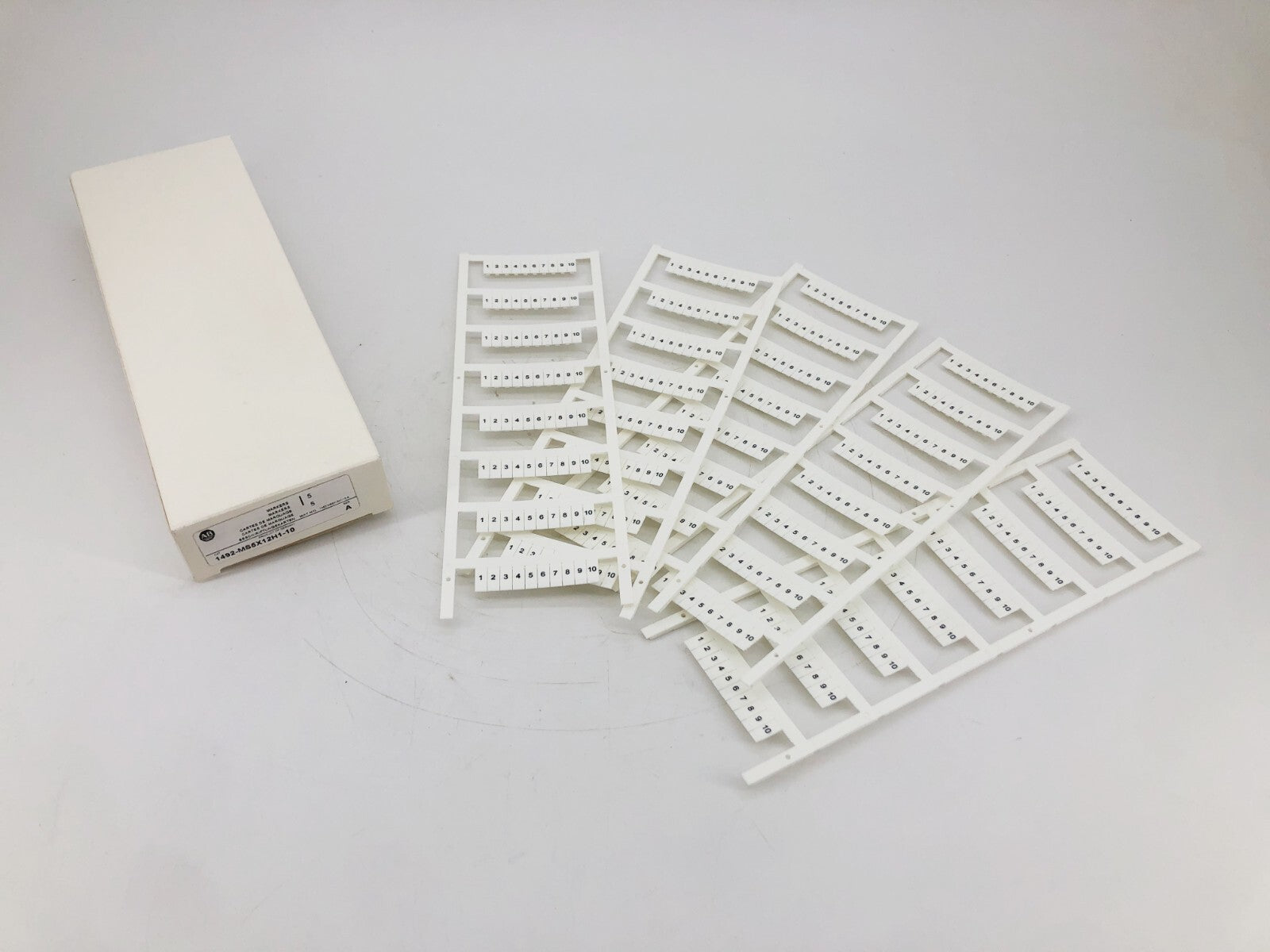 Box of 5 New Allen-Bradley 1492-MS5X12H1-10 Ser. A Horizontal Marker Cards