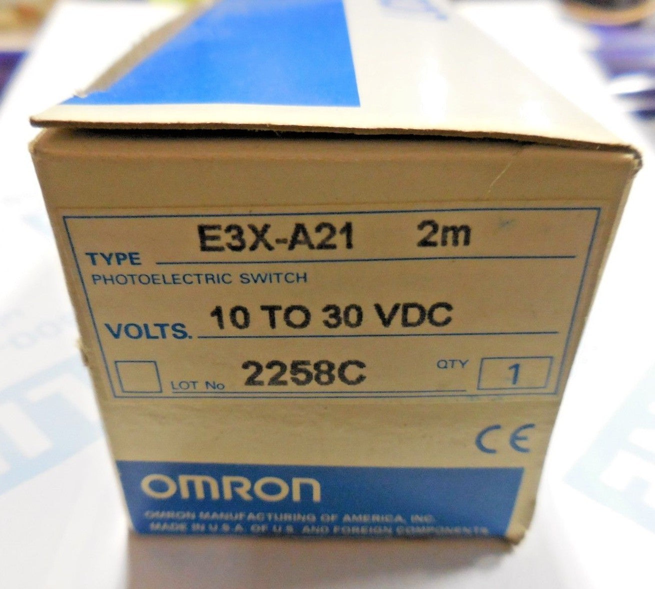 Omron E3X-A21 Photoelectric Sensor w/ Timer Alarm (10-30 VDC, 2M)