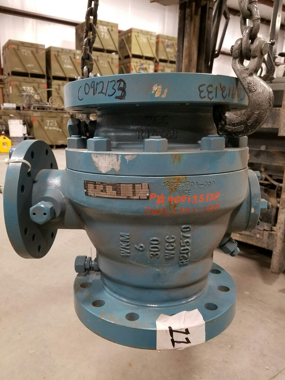 Ball Valve WKM 370D4 Full Port Trunnion 6" 300 RF Flanged Lever Operated