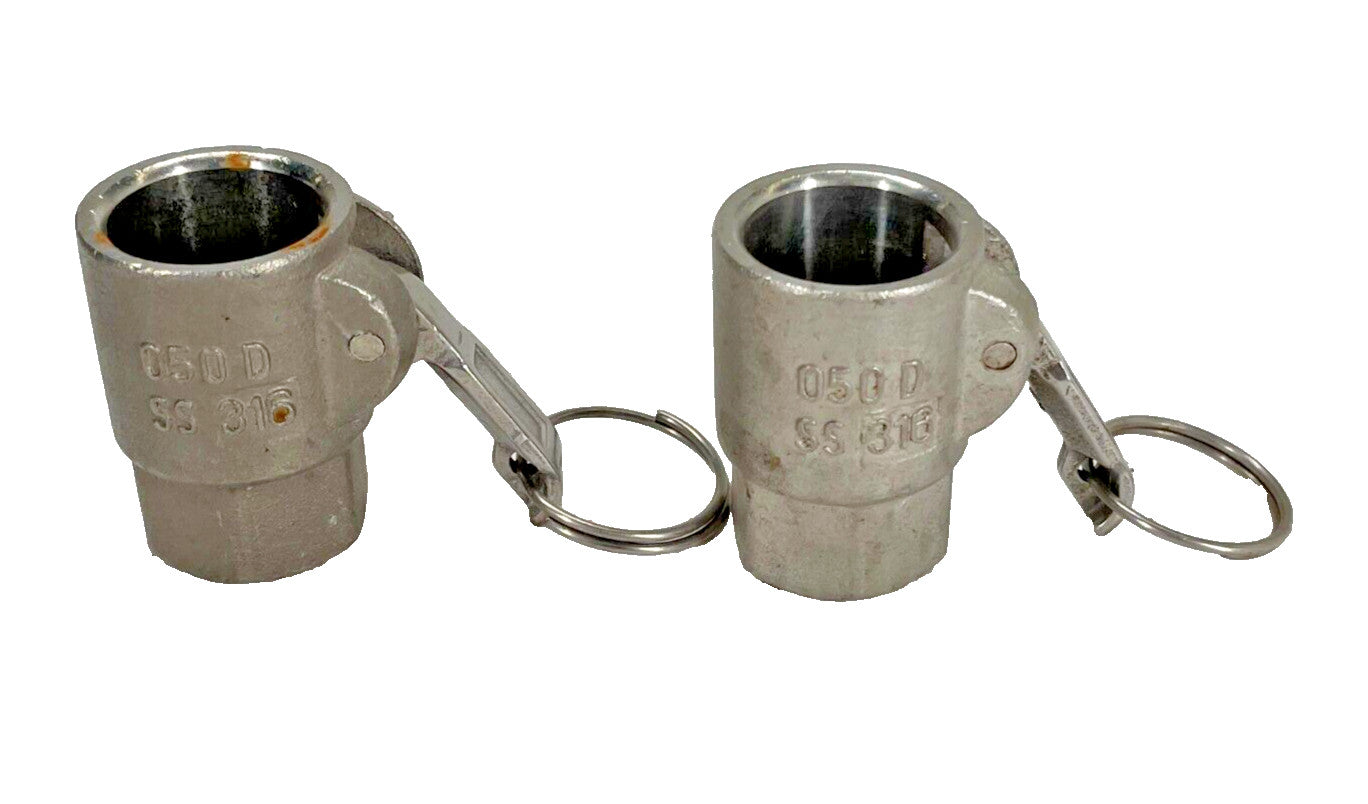 1/2" Type D Cam & Groove x Female NPT Camlock Fitting Stainless Steel (Lot of 2)