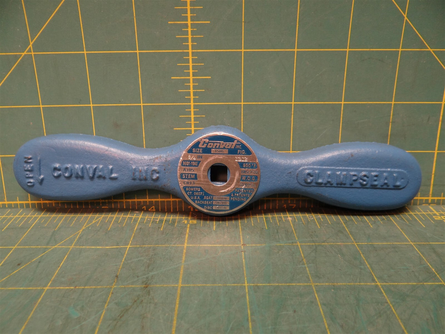 Conval Inc. Clampseal Throttling Valve 8" Handle 1500 for 3/4" Size Valve
