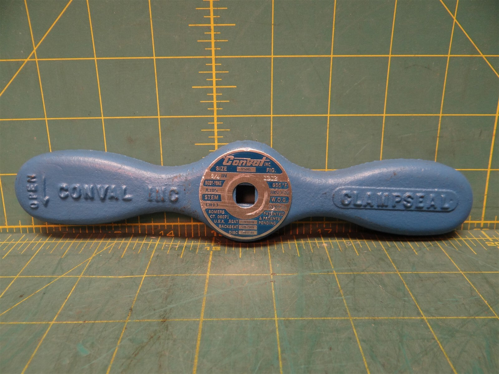 Conval Inc. Clampseal Throttling Valve 8" Handle 1500 for 3/4" Size Valve