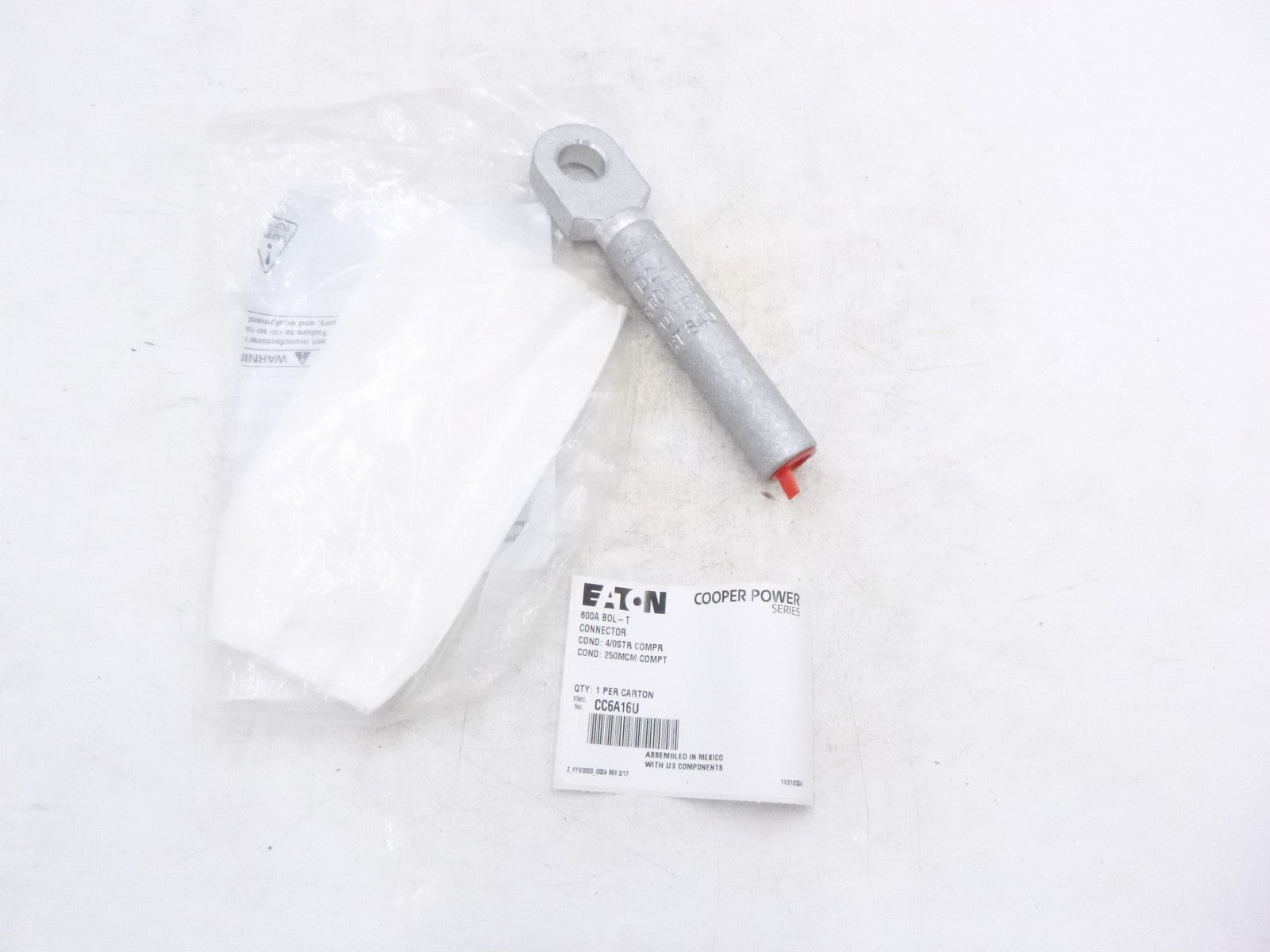 Eaton Cooper CC6A16U Loadbreak Elbow Crimp Connector 600A 4/0AWG 1 Hole