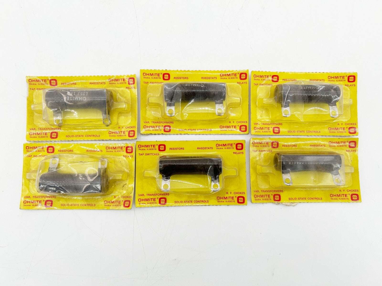 New Lot of 6 Ohmite L25J1R0 Wirewound Res Chassis 25W 1OHM 5%