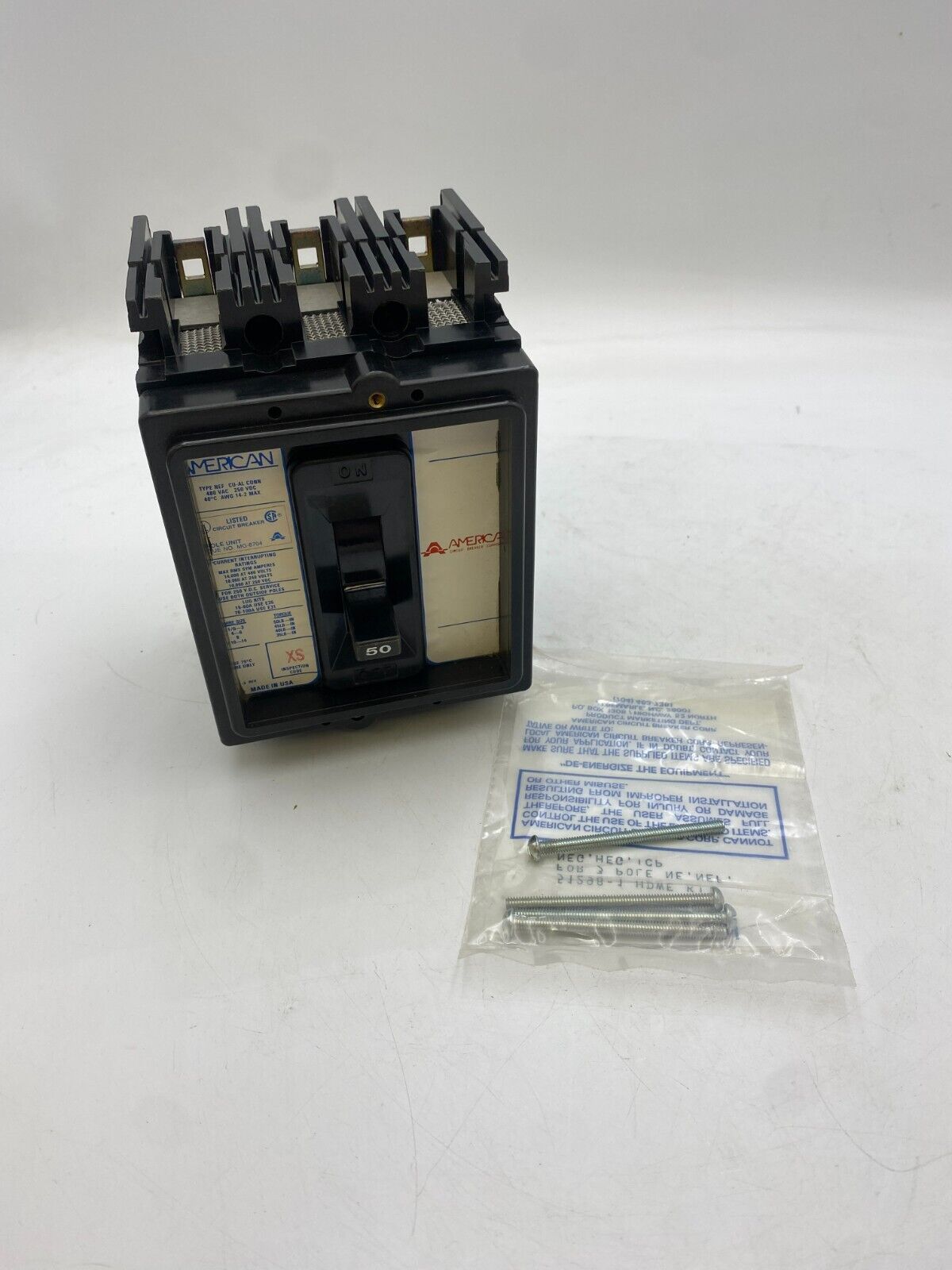 American FPE NEF435050 Circuit Breaker 50A 480V 3P 3PH NEF 50 Amp 3 Pole NOS