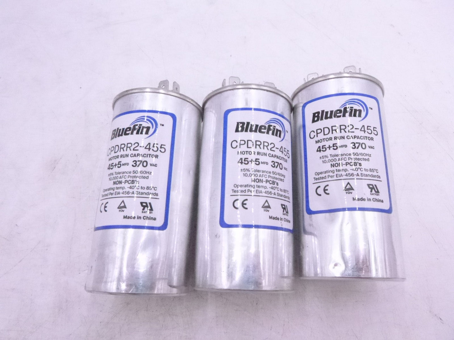 3 Pack Bluefin Round Dual Motor Run Capacitor 45/5 MFD 370V CPDRR2-455