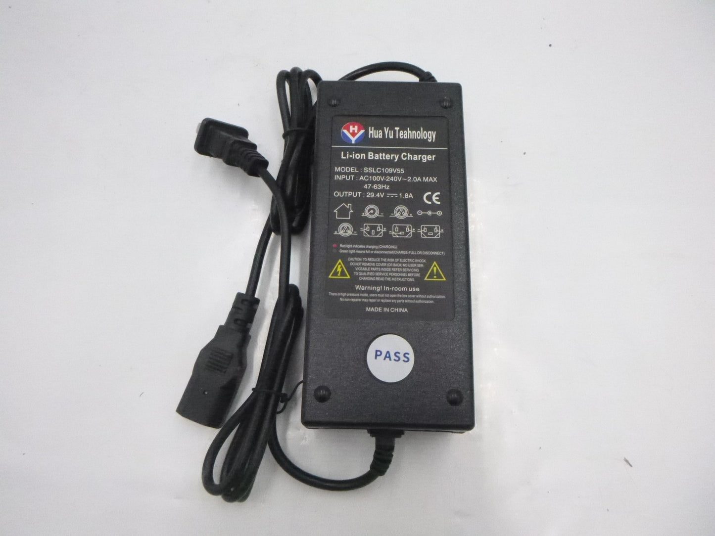Hua Yu Li-Ion Battery Charger SSLC109V55 AC 100V-240V 2.0A 47-63Hz