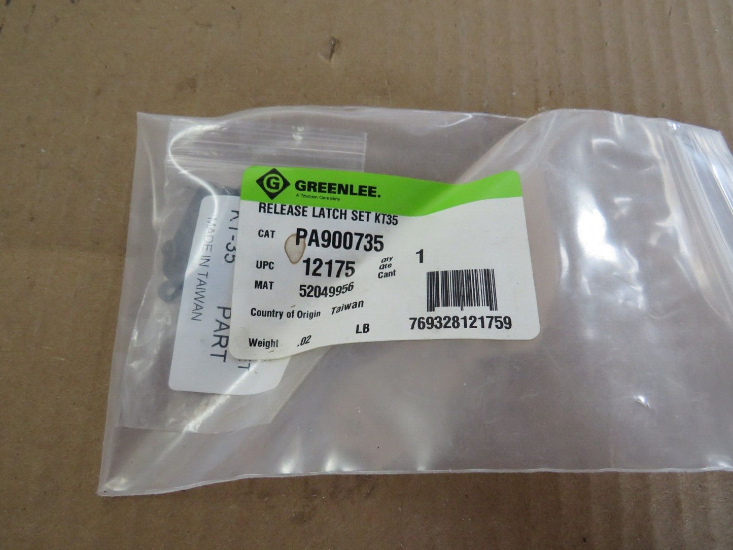 RATCHET CABLE CUTTER KT35 Greenlee Release latch Kit #PA900735 repair part