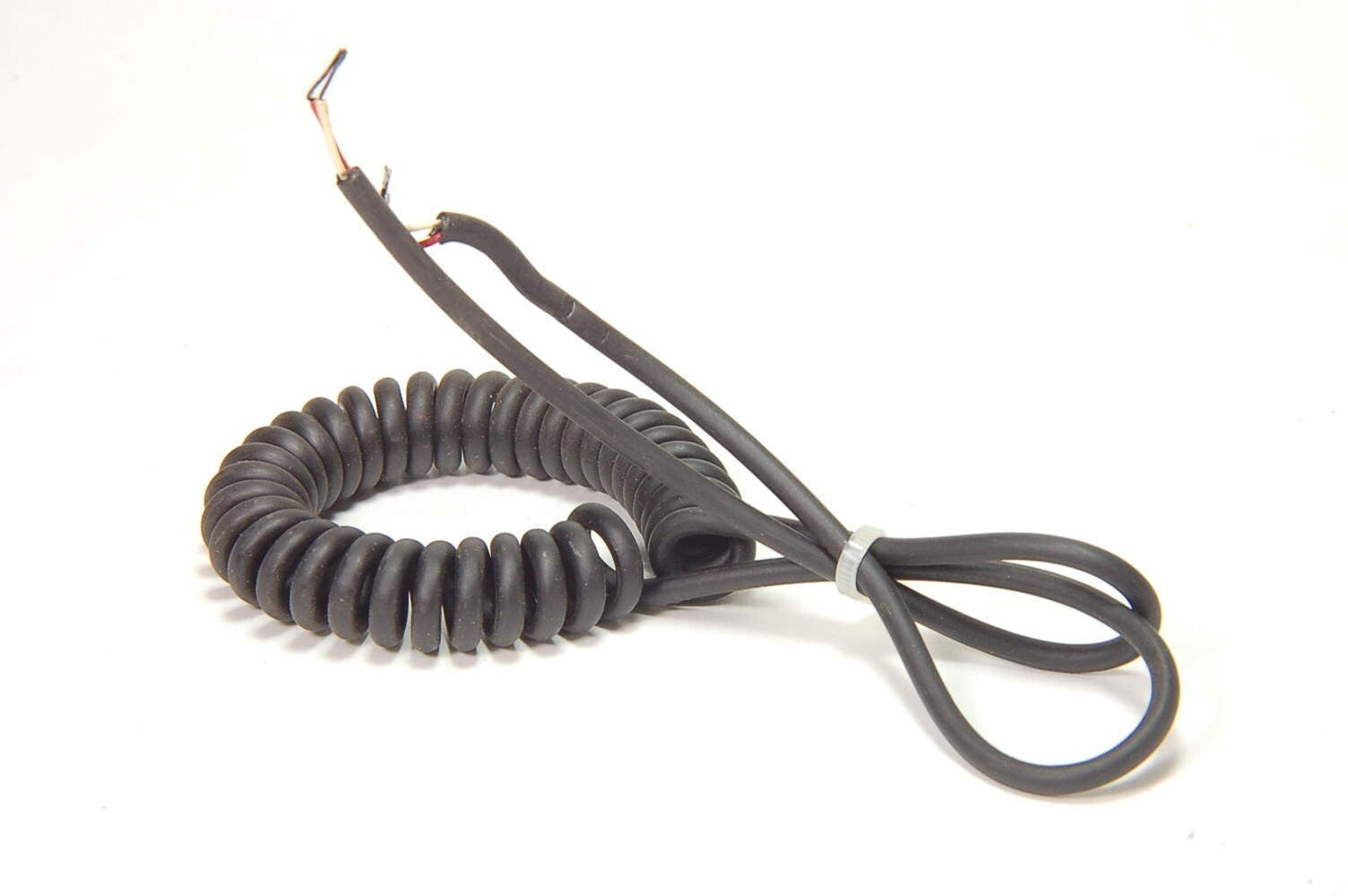 Lot of 2 - Coiled Retractable Curly Cord, Power Cord 24 AWG 2 Conductor, 36" Ext