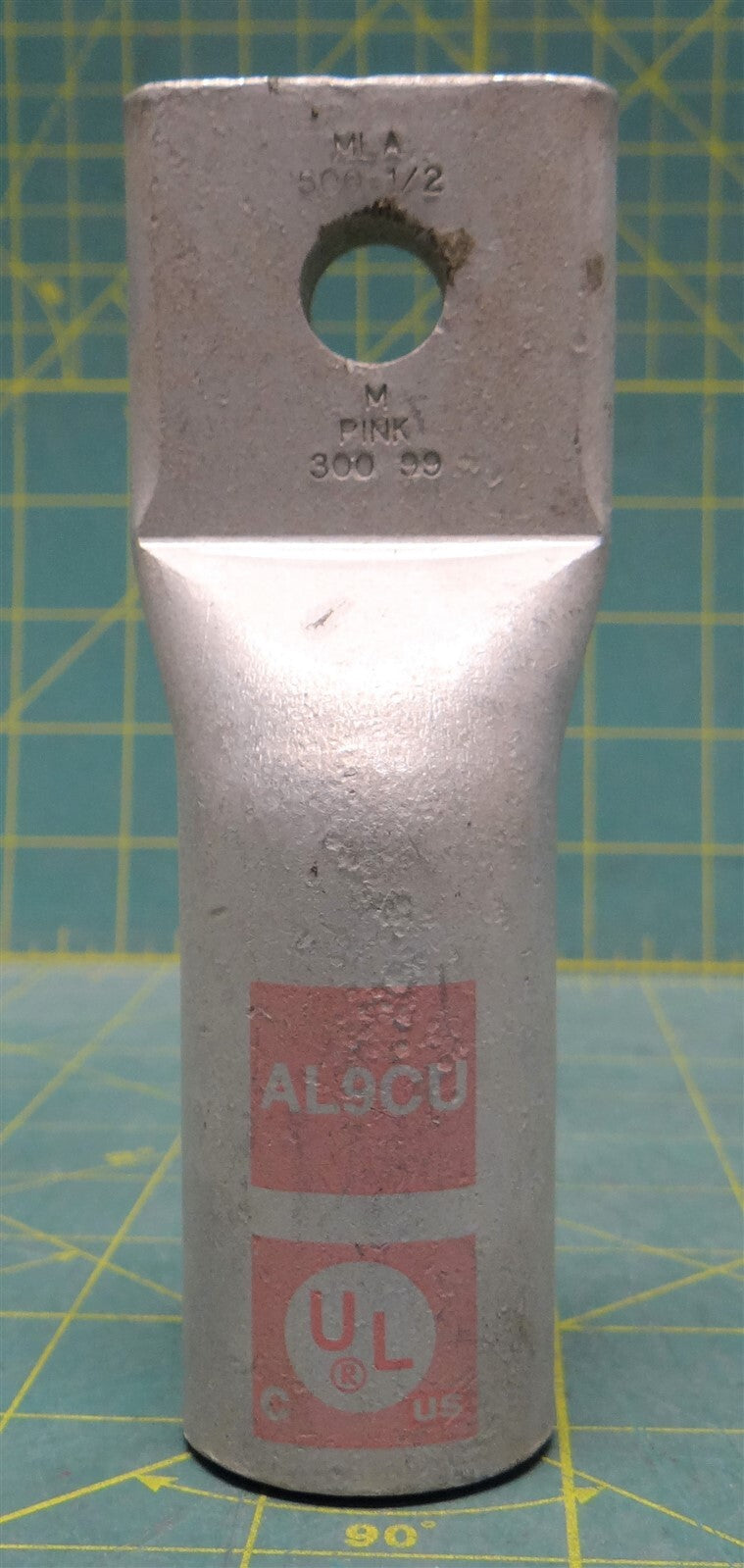 Morris 93082 MLA500-1/2 Straight Barrel One-Hole Compression Lug, 500kcmil, Pink