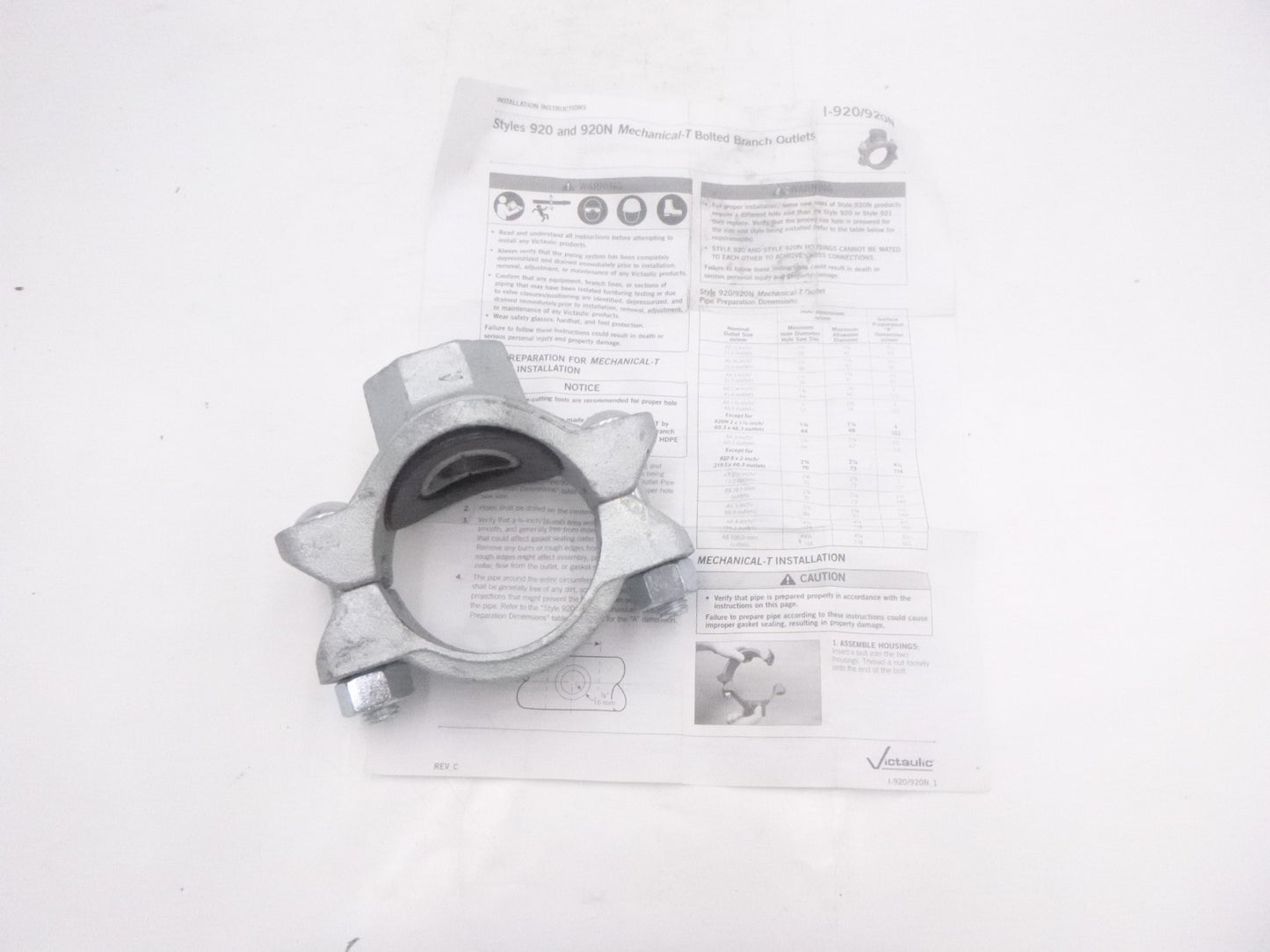 Victaulic Mechanical-T 920 Ductile Iron Bolted Brand Outlet With Gasket 2-1/2"