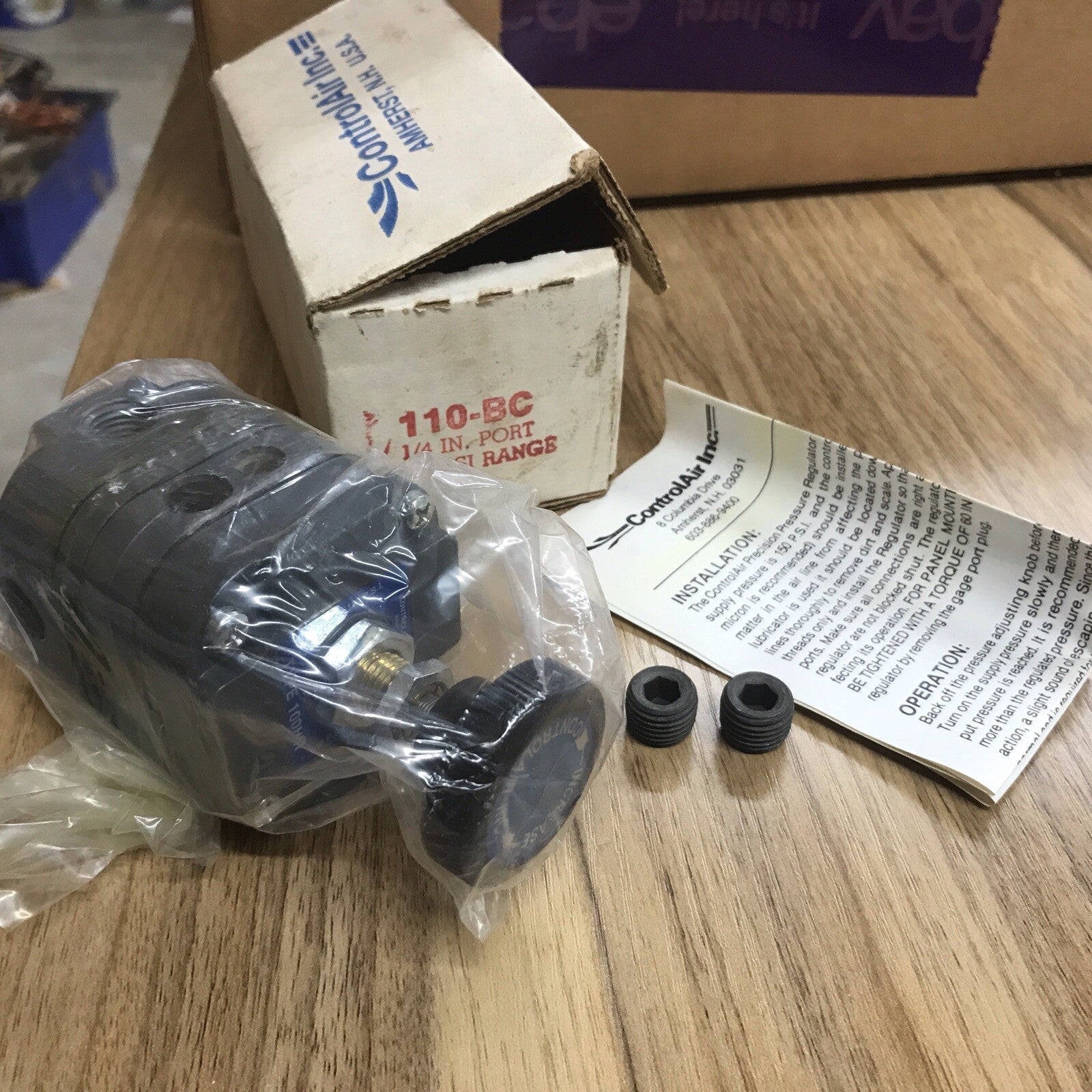 Control Air Regulator CONTROLAIR INC 110-BC / 110BC 1/4 Inch Port 2-120 PSI