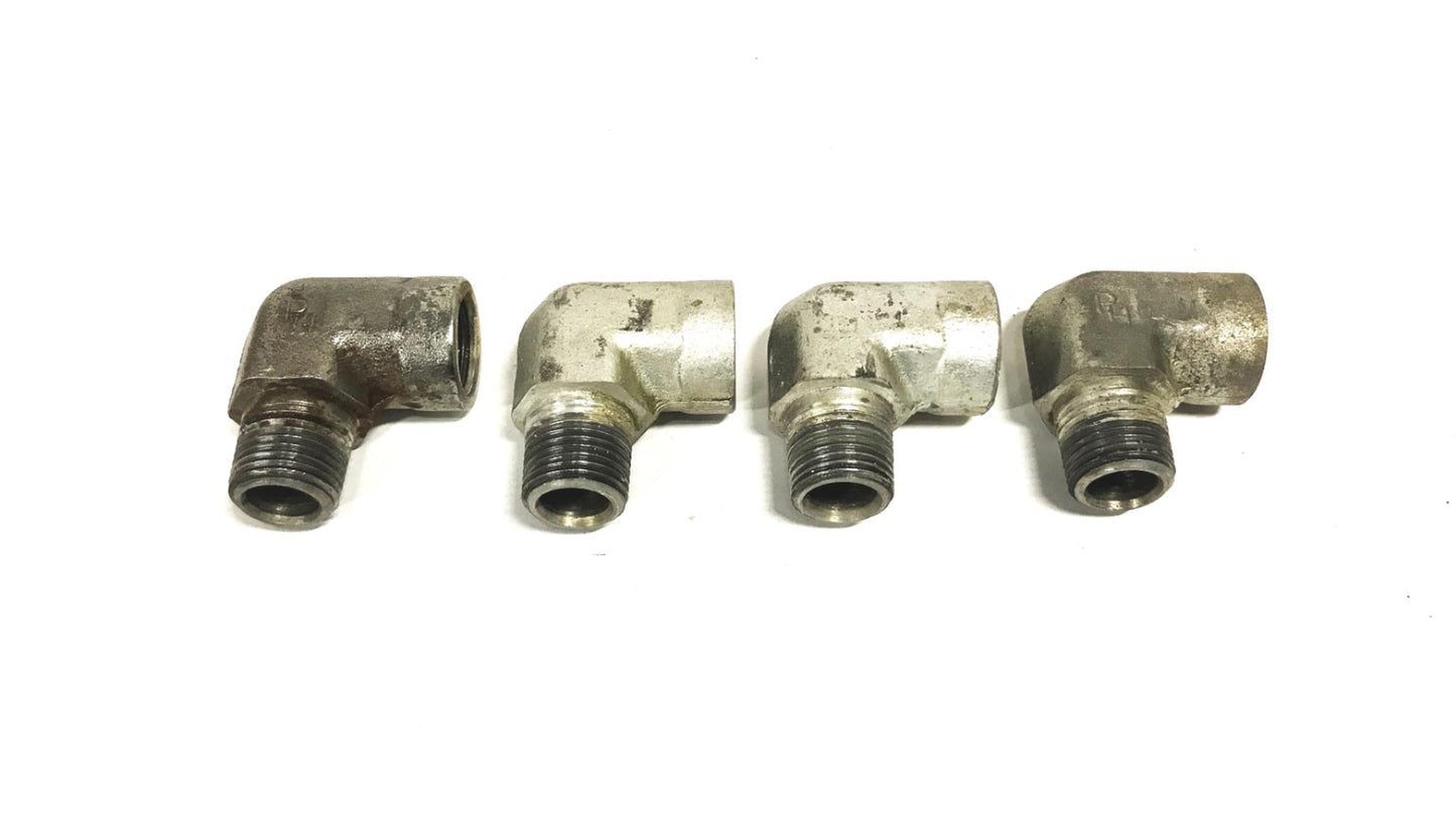 Parker 1/2 inch Male x 1/2 inch Female 90-degree Elbow Coupling [Lot of 4] NOS