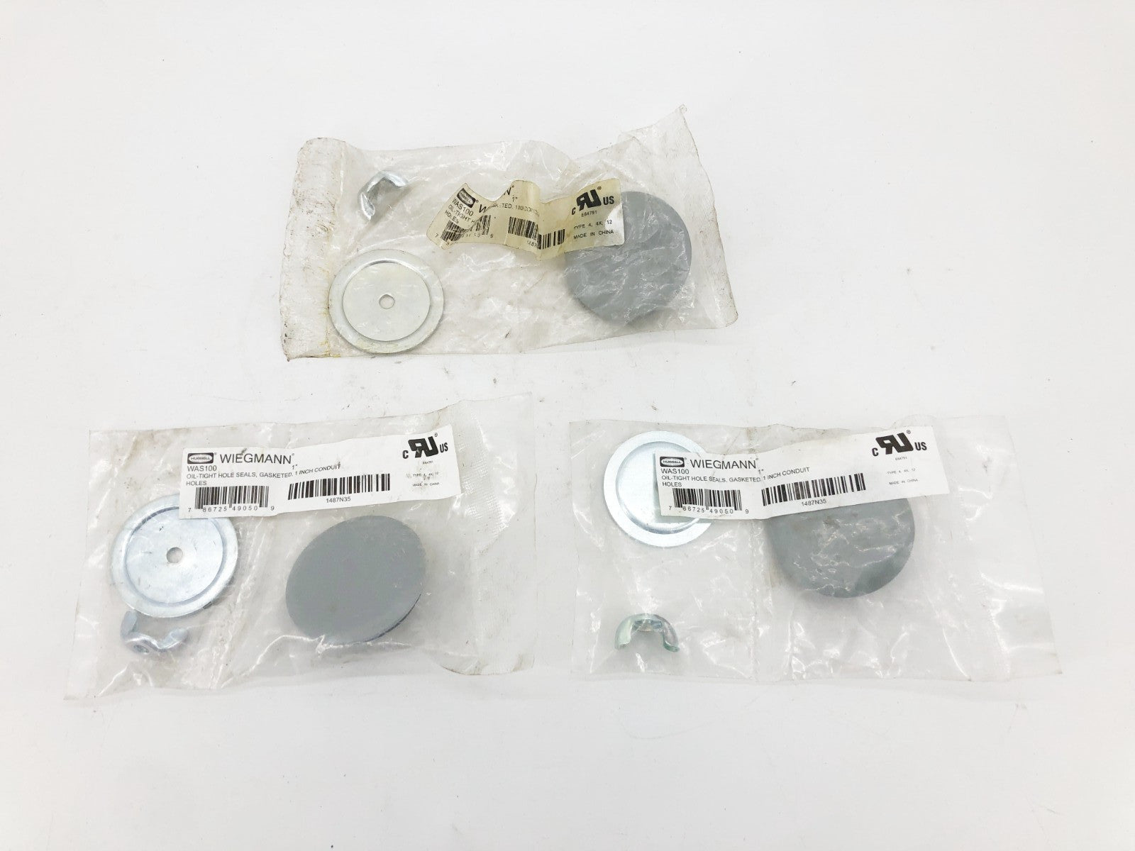 Lot of 3 New Weigmann WAS100 Oil-Tight Hole Plugs 1" Conduit Size Stainless