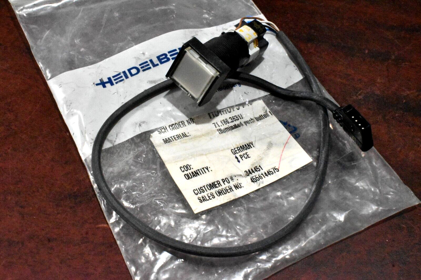Heidelberg 71.186.3631 Illuminated White Push Button NOS