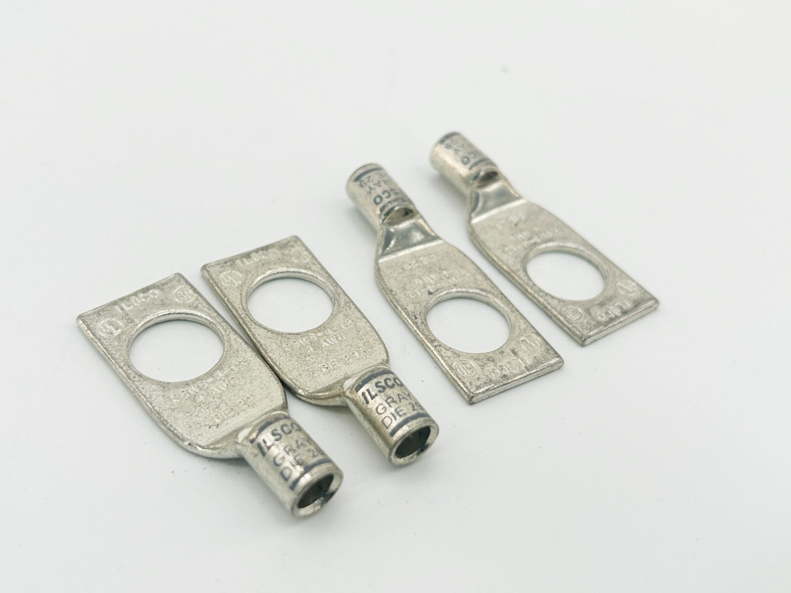 New Lot of 4 Ilsco CSWS-4-12 Copper Compression Lug 4 AWG 9/16