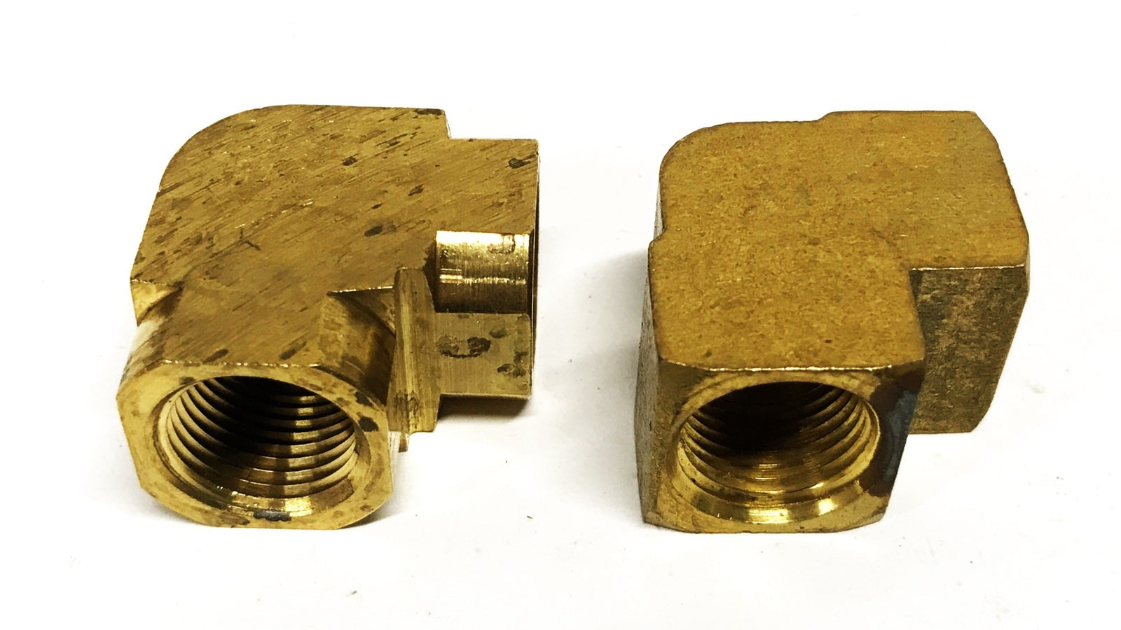 Unbranded 3/8 inch Female Brass Union 90-degree Elbow [Lot of 2] NOS