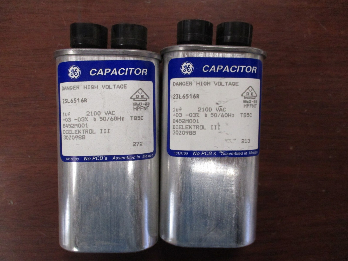 General Electric 23L6516R High Voltage Capacitor (1 uF, 2100 VAC) "NEW" Lot of 2