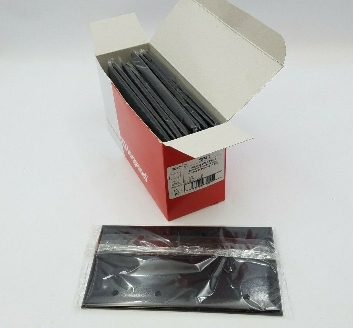 10PC Legrand Pass Seymour SP43 Plastic Wall Plate Cover 4 Gang 4 Blank Box Brown