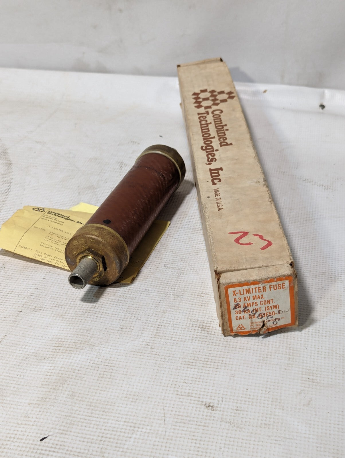 Combined Technologies 83F50-1 X-Limiter Fuse, 8.3KV Max, 50A, 30KA Int. Max