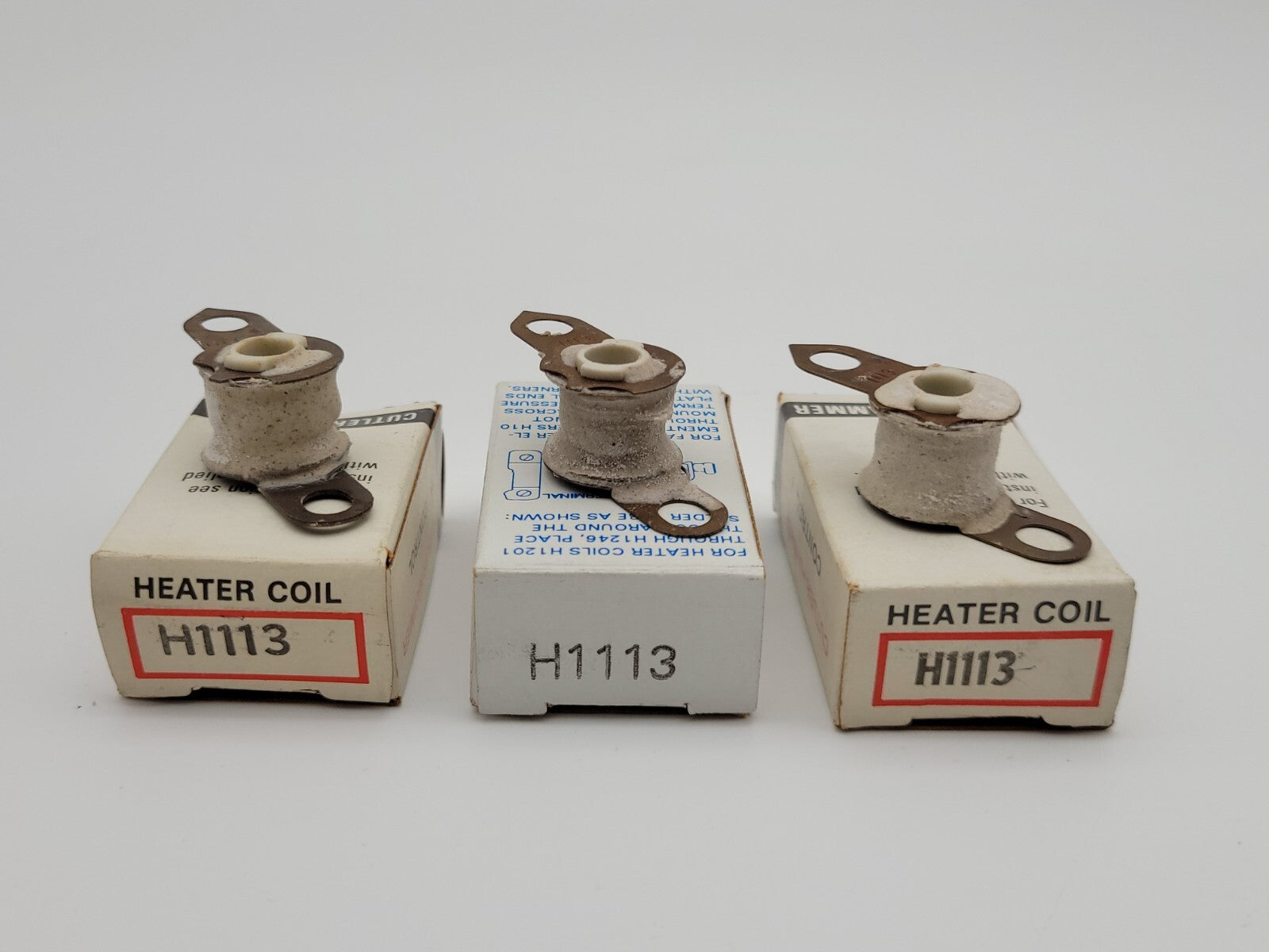 3PC Cutler-Hammer H1113 Thermal Overload Relay Heater Coil Rated for 0.62-0.76A