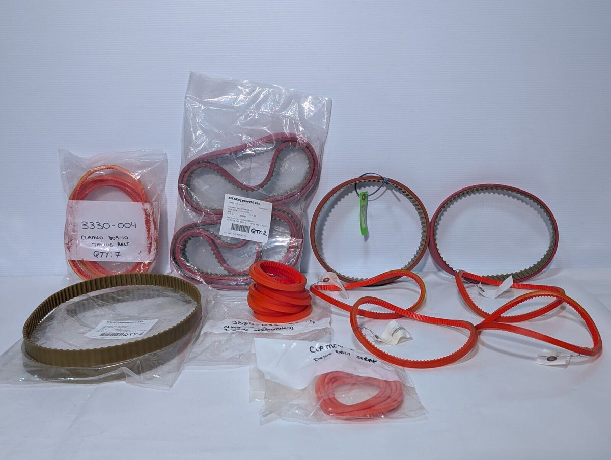 Large Lot of Timing Belts, Varying Sizes and Configs Many for Clamco S ...