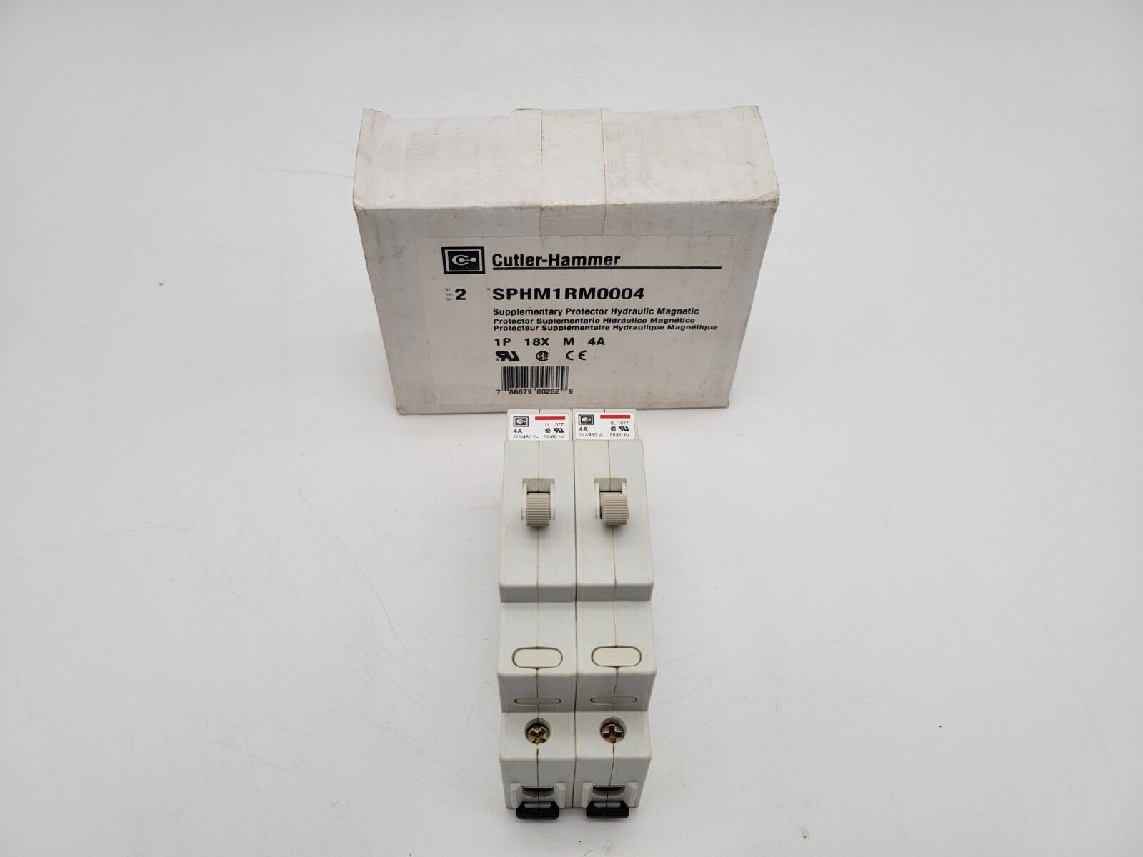 2 Piece Box Cutler Hammer SPHM1RM004 Circuit Breaker Hydraulic Magnetic 4 Amp