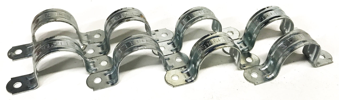 Bridgeport Fittings 1-1/4 inch 2-Hole Pipe Strap 1923 [Lot of 8] NOS