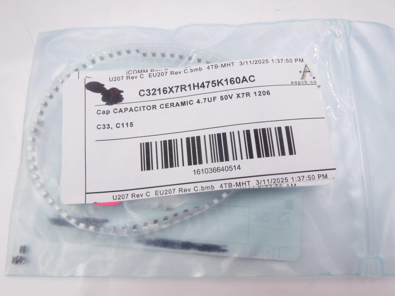 100 Pack TDK Corporation 4.7UF 50V X7R 1206  Ceramic Capacitors