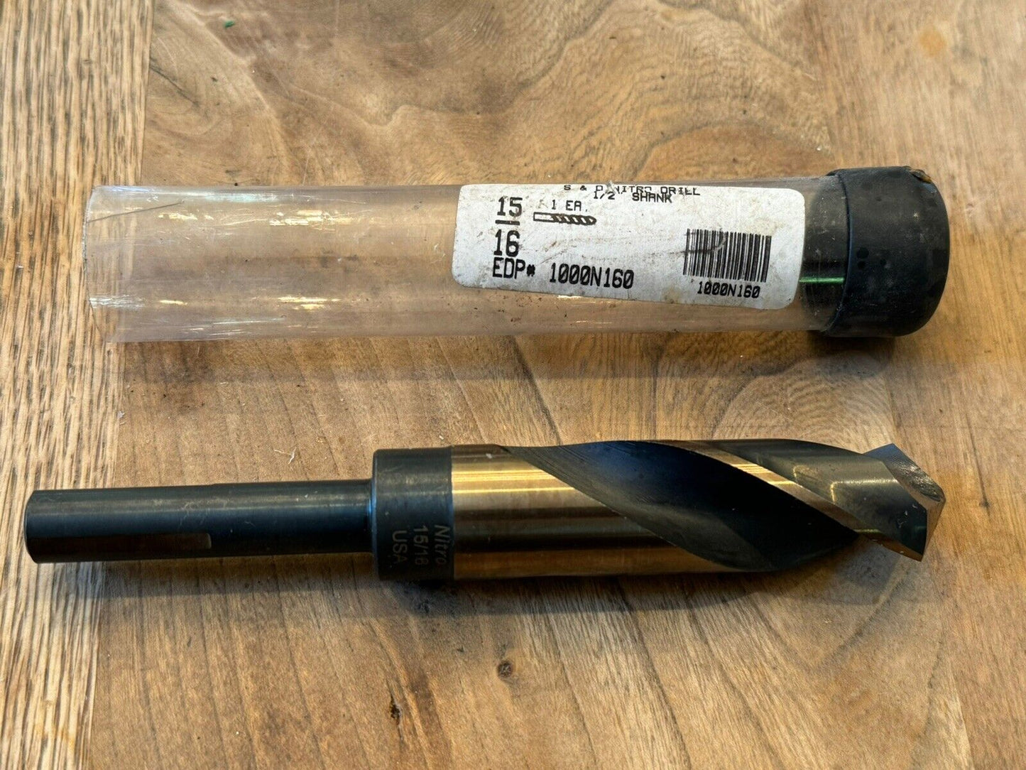 1000N160 15/16 Silver Deming Drill 1/2" Shank Drillco Reduced Shank