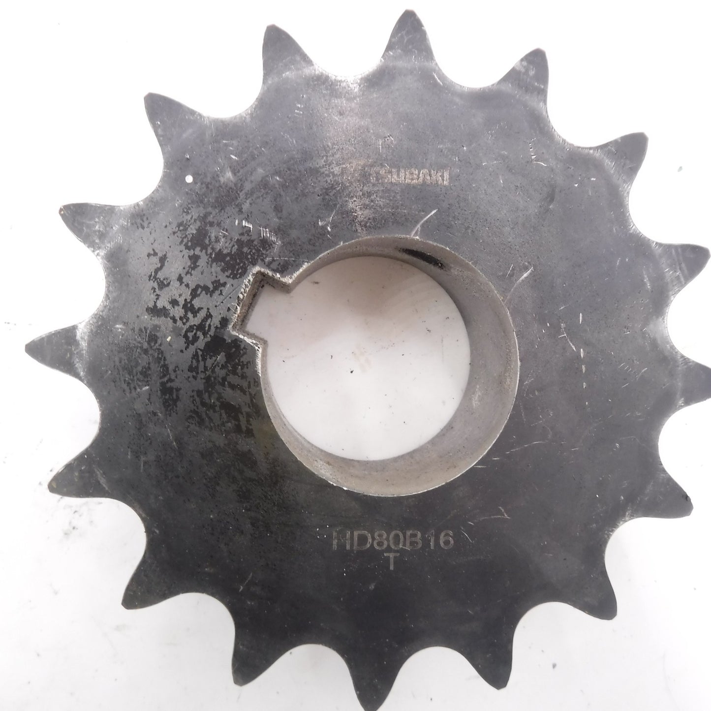 Tsubaki 2 Plate Steel Sprocket 16 Teeth 2" Keyed Bore HD80A16H, D80A16H F2"