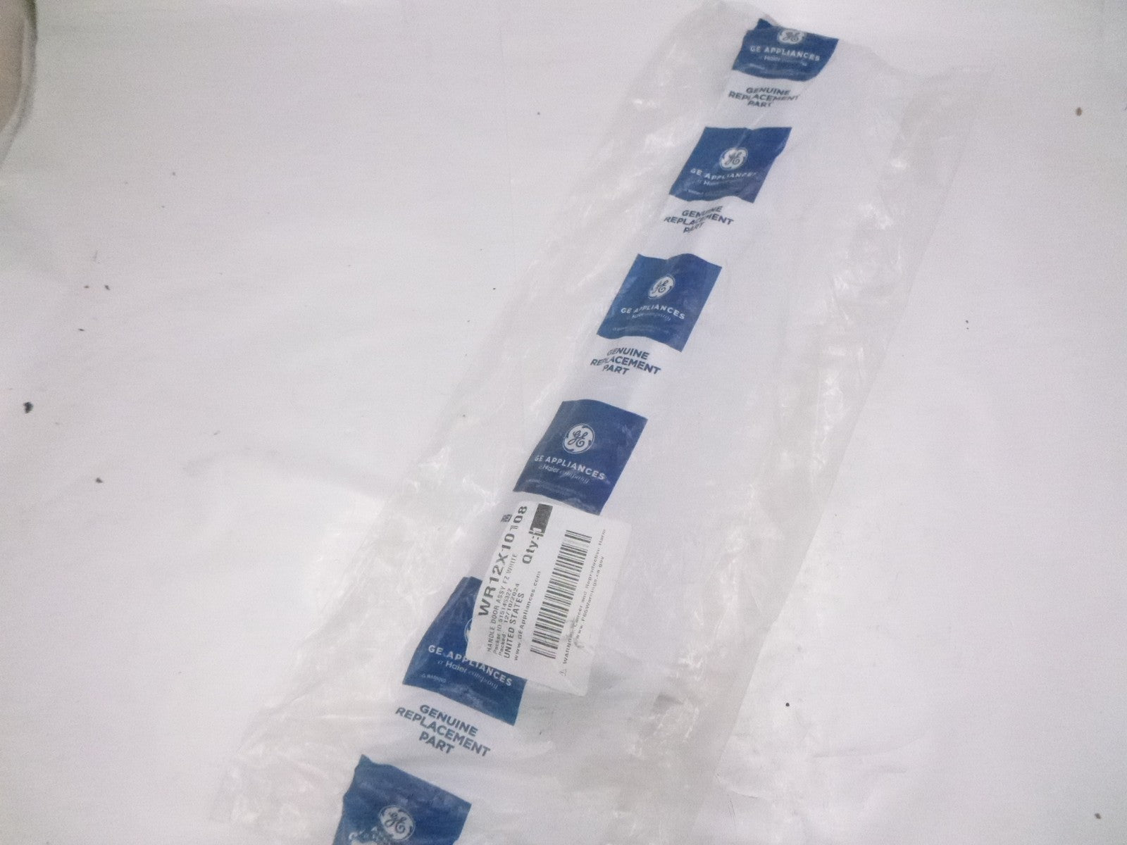 Genuine OEM GE WR12X10108 Refrigerator Door Handle White