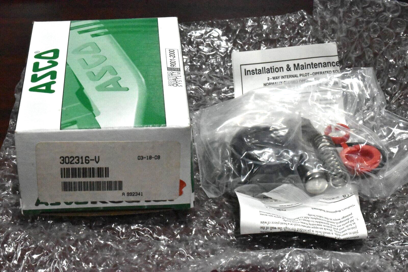 Asco 302316-V Solenoid Valve Rebuild Kit New