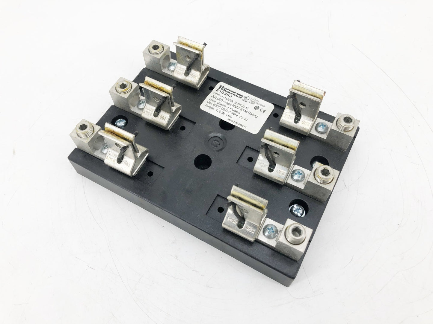 New Ferraz Shawmut 61038J Fuse Block 100A 600V 3 Pole Class J - No Box